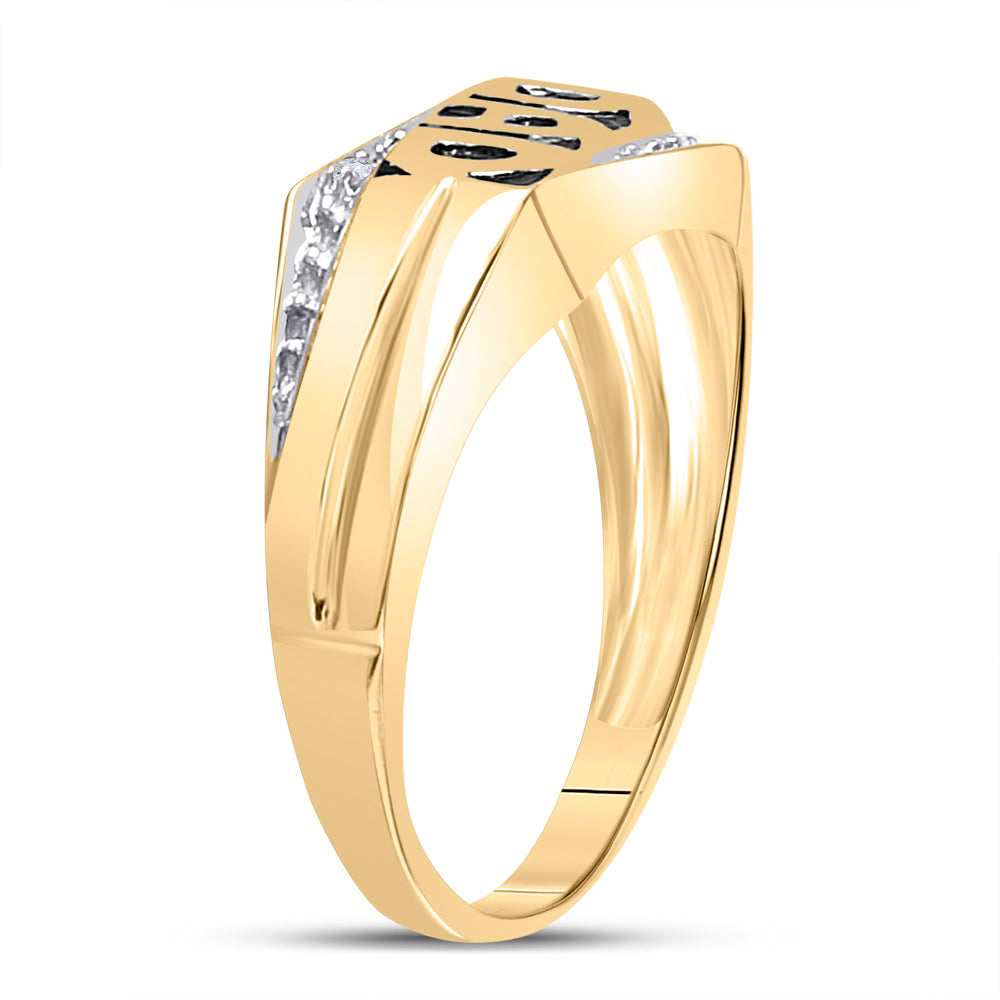 10Kt Yellow Gold 0.01Ctw-Dia Gift Dadmens Ring-S8" (2.25 grams)