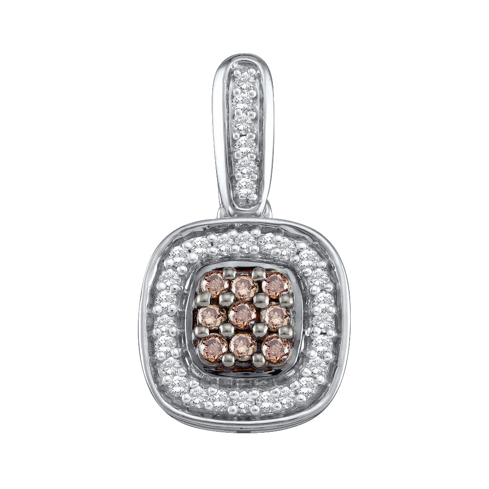 14Kt Gold 1/4Ctw-Dia Fashion Brown Pendant