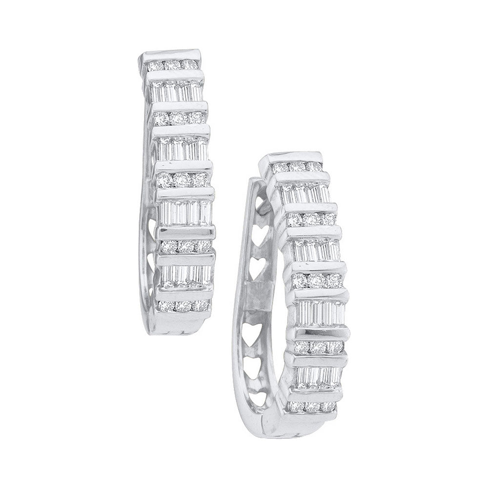 10Kt Gold 1 Ctw-Dia Fashion High Hoops Earring