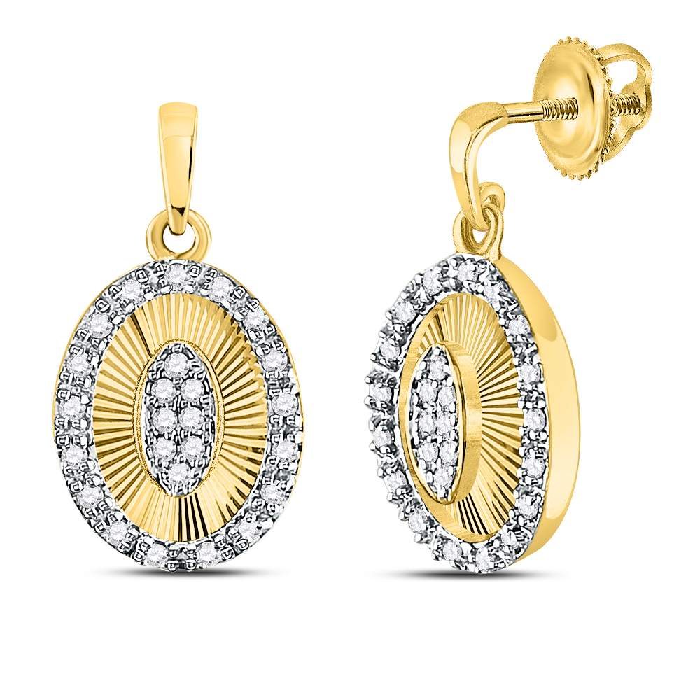 10Kt Yellow Gold 1/4Ctw-Dia Dangling Earring (3.14 grams)