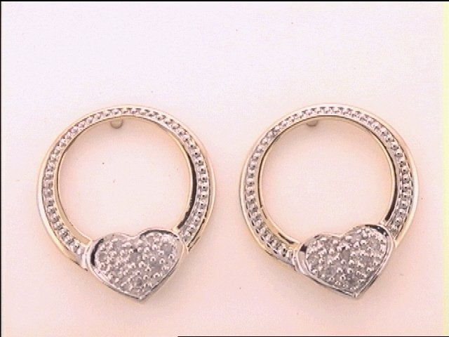Sterling Silver 1/12Ct-Dia Heart Earring (2.08 grams)