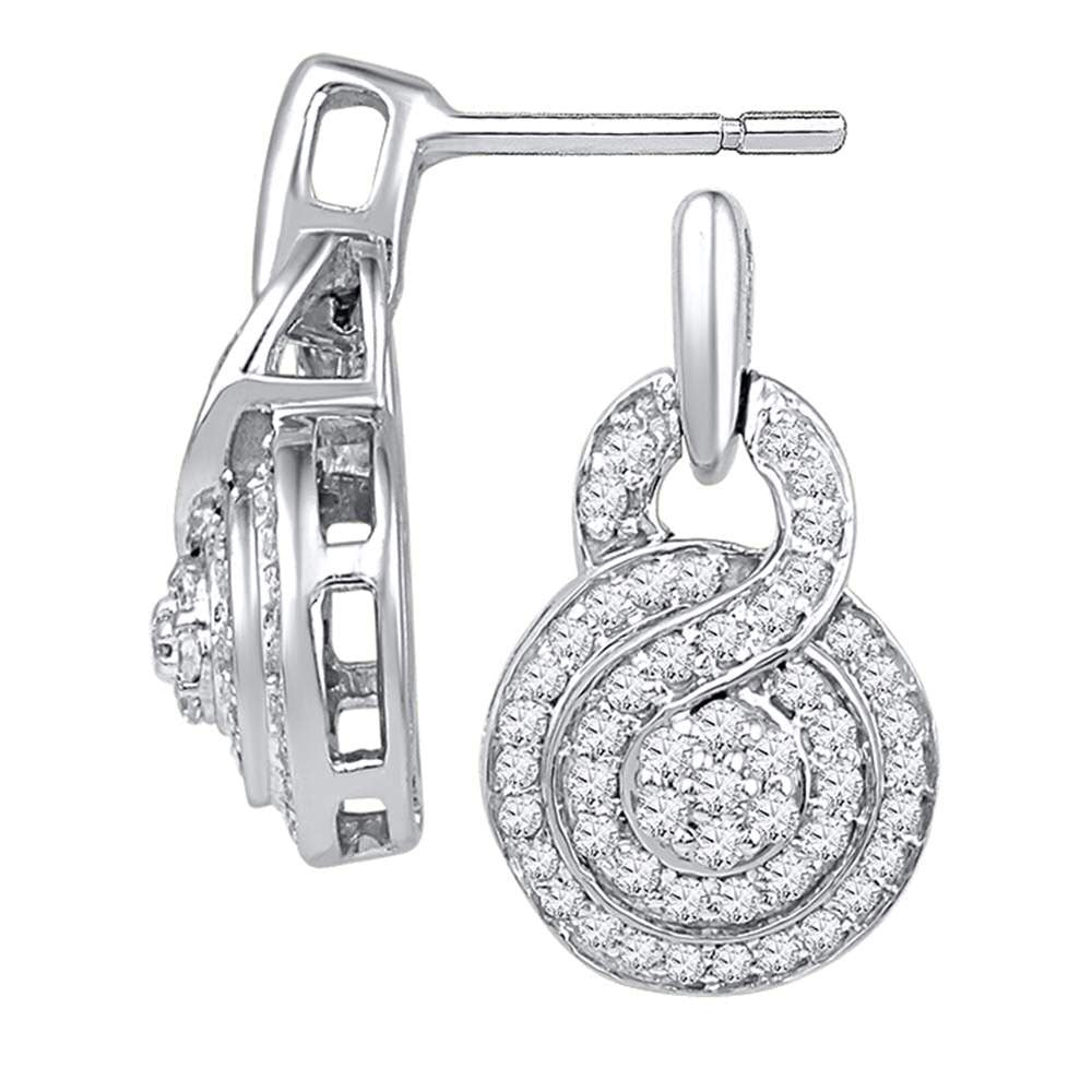 10Kt White Gold 1/2Ctw-Dia Gift Earrings (4.02 grams)