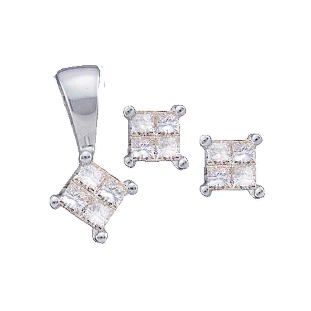 14Kt White Gold 1/4Ctw-Diamond Invisible Set (0.99 grams)