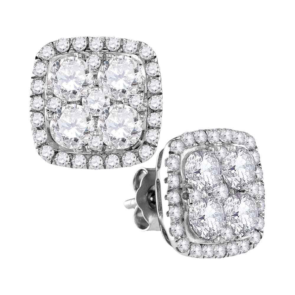 10Kt White Gold 2 5/8Ctw-Dia Fashion Earring (4.36 grams)