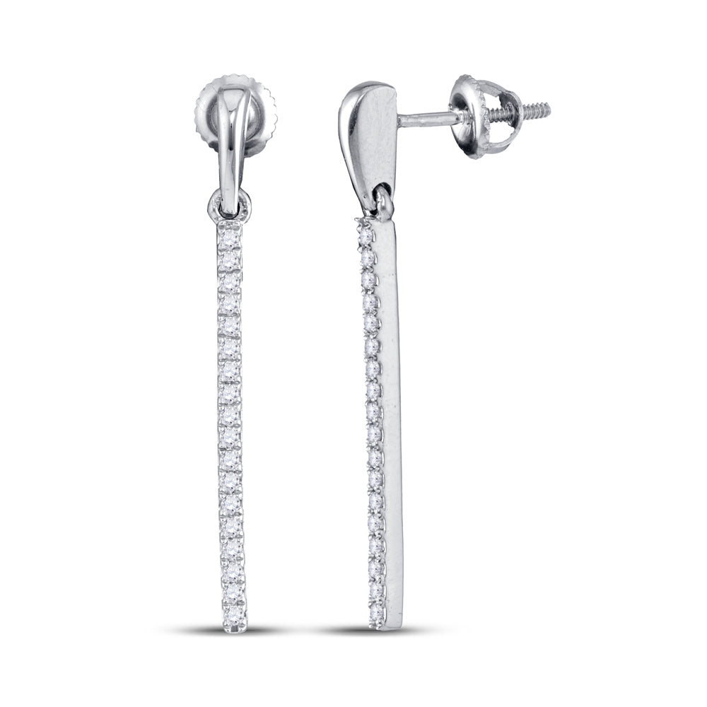 10Kt White Gold 1/5Ctw-Diamond Gift Dangling Earring (1.33 grams)