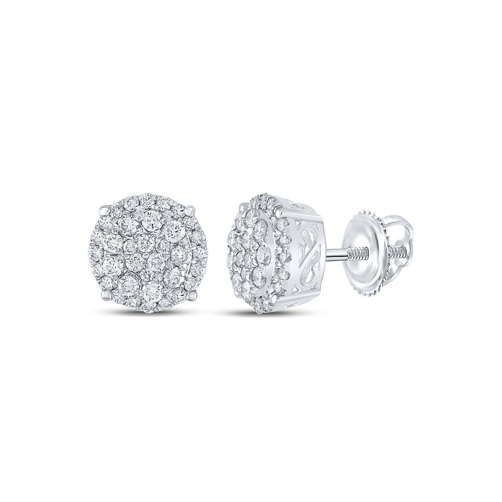 14Kt White Gold 1 Ctw-Dia Ana M Round Round Earring (4.91 grams)