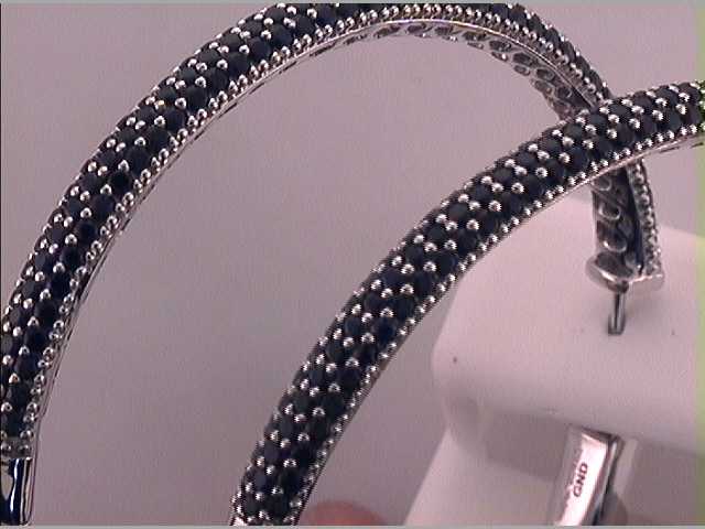 14Kt White Gold 9.65Ctw-Diamond Black Diamond Hoops (18.47 grams)