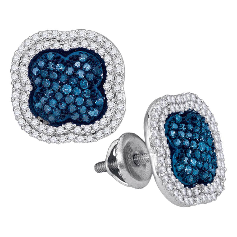 10Kt White Gold 3/4Ctw-Dia Micro-Pave Earring (3.4 grams)