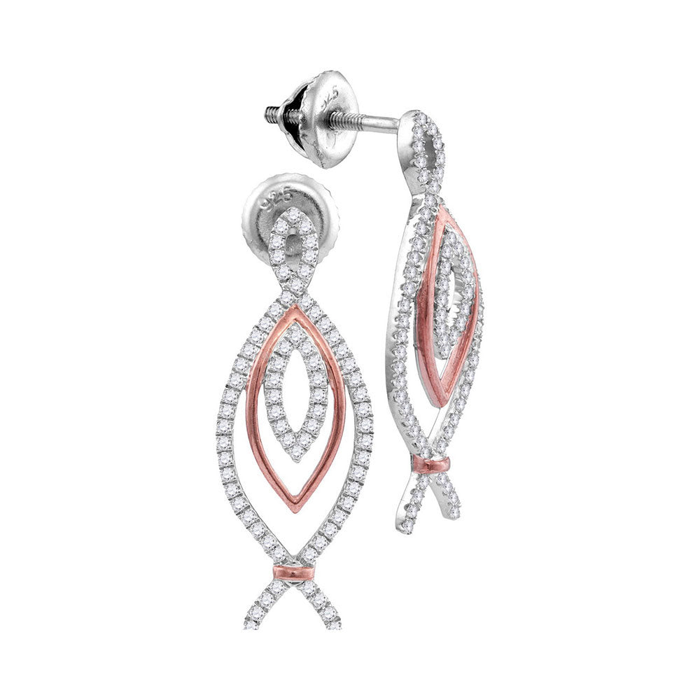 10Kt Two-Tone Gold 1/2Ctw-Dia Fashion Earrings (2.73 grams)