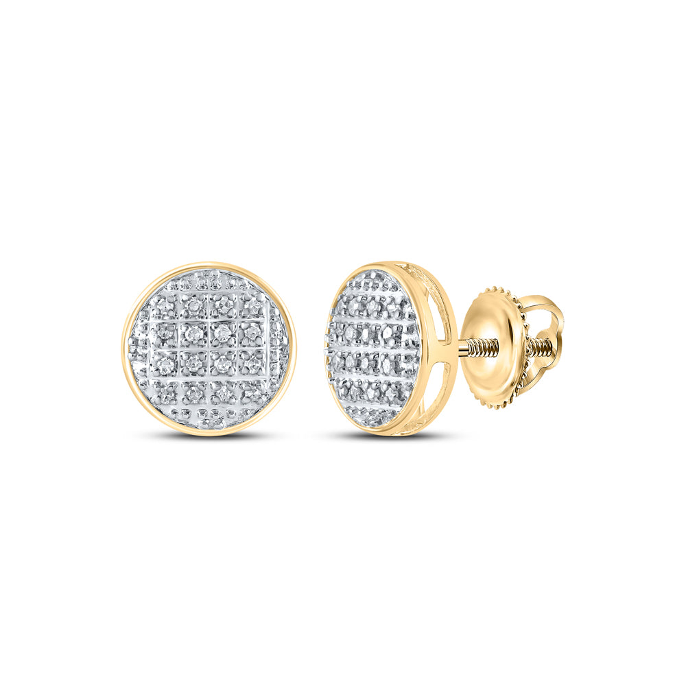 10Kt Yellow Gold 1/12Ct-Dia Micro-Pave Round Earring (1.31 grams)
