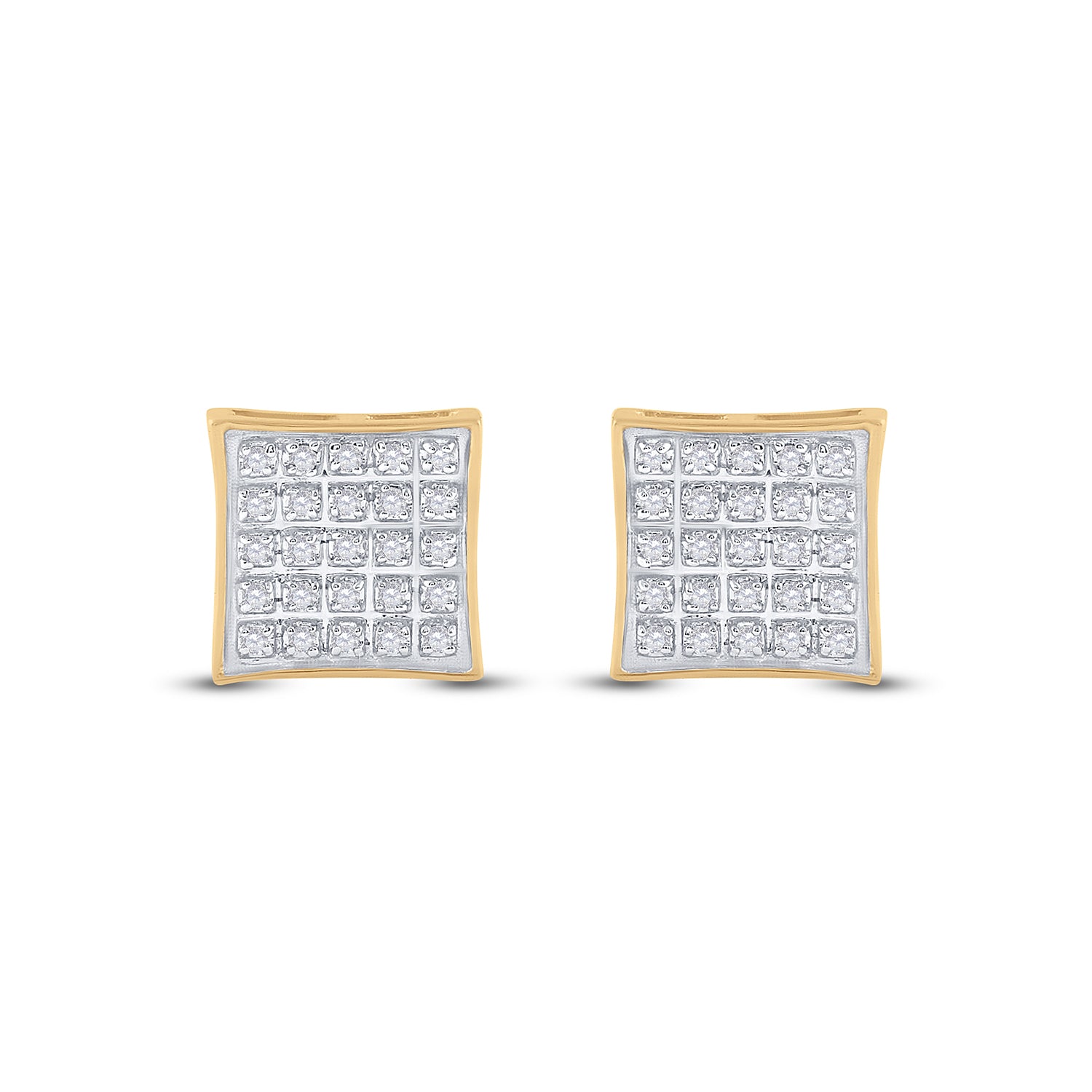 1/6Ct-Dia P3 Micro-Pave Square Earring (1.5 grams)