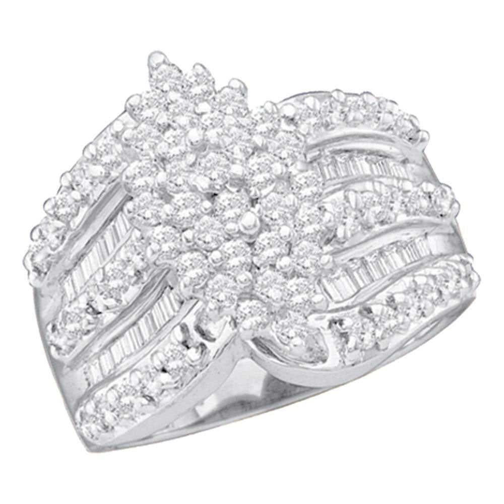 14Kt White Gold 1 Ctw-Dia Cluster Gift Ring (16.9 grams)