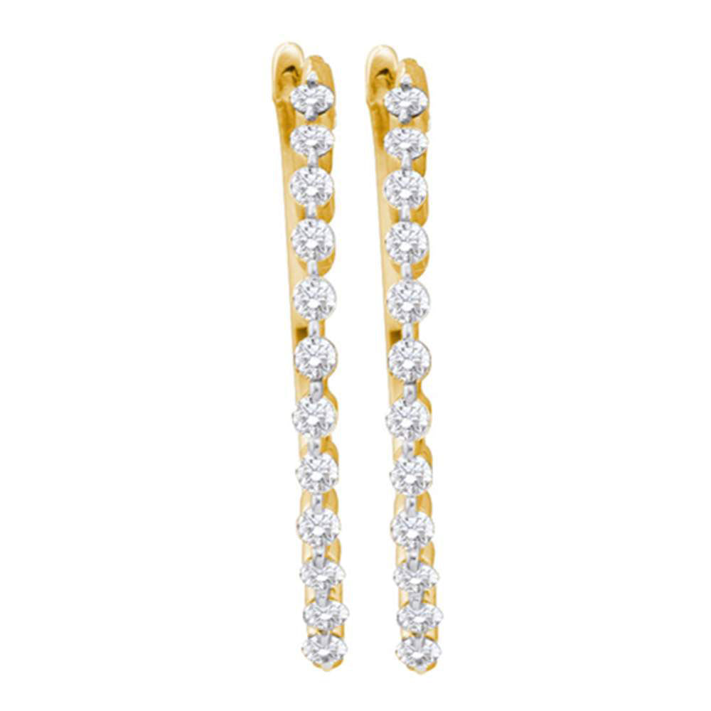 14Kt Yellow Gold 1/2Ctw-Dia Fashion High Hoops Earring (2.97 grams)