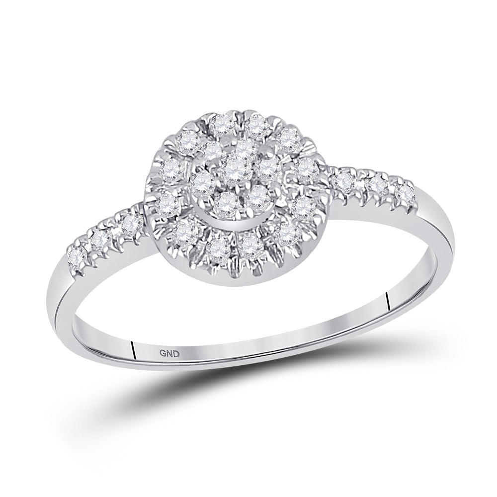 10Kt White Gold 1/5Ctw-Dia Cluster Gift Ring (2.12 grams)