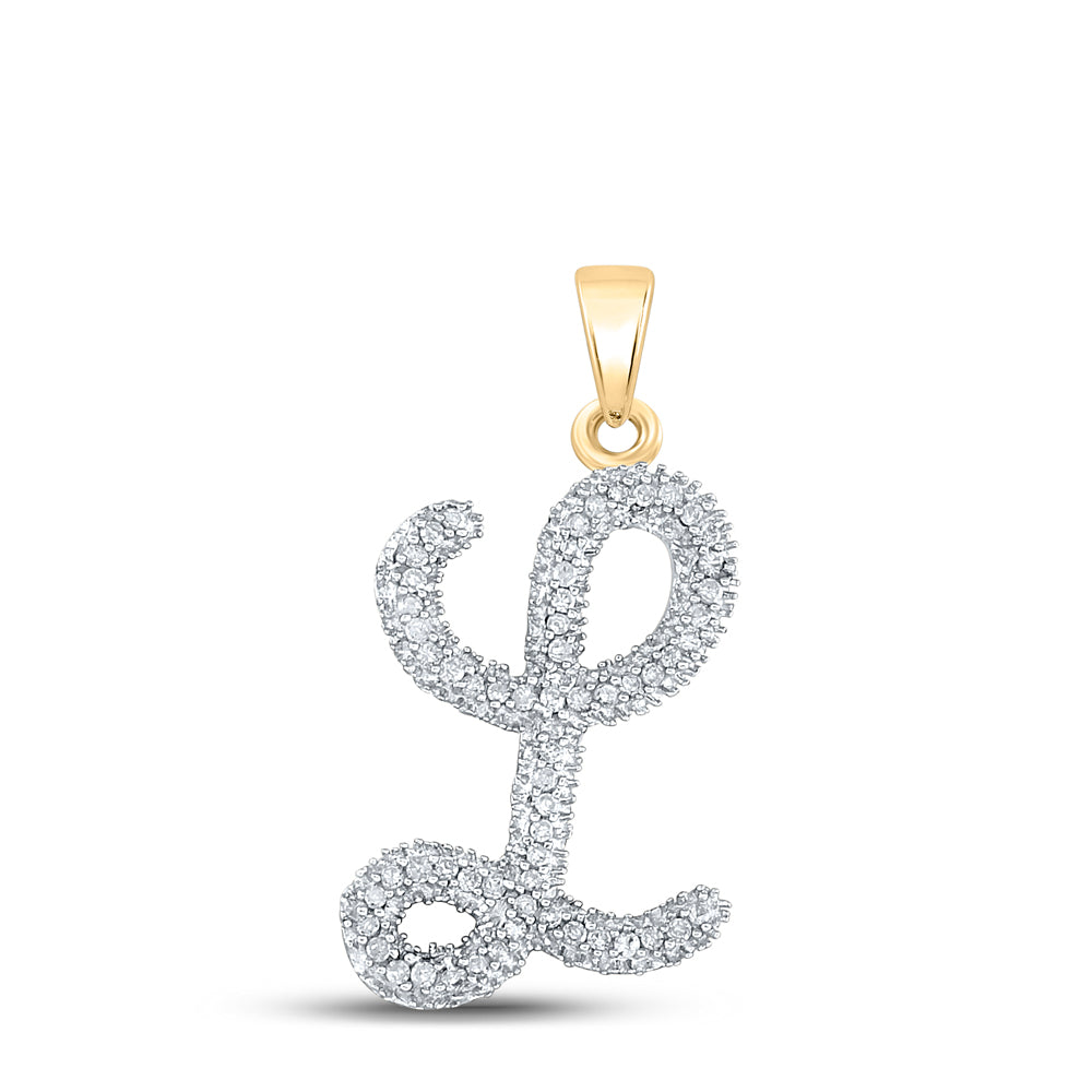 1/6Ctw-Dia P3 Gift Initial-L" Pendant" (1.36 grams)