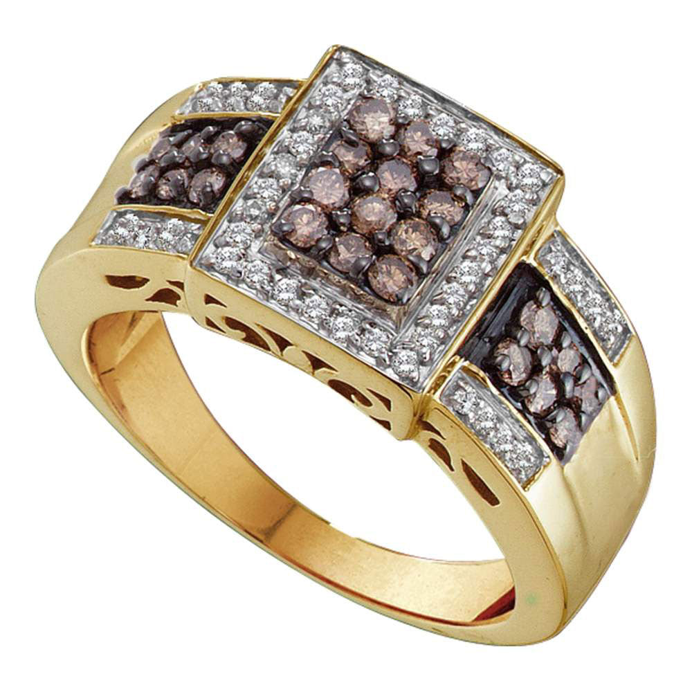 14Kt Yellow Gold 5/8Ctw-Dia Natural Brown Ring (6.26 grams)