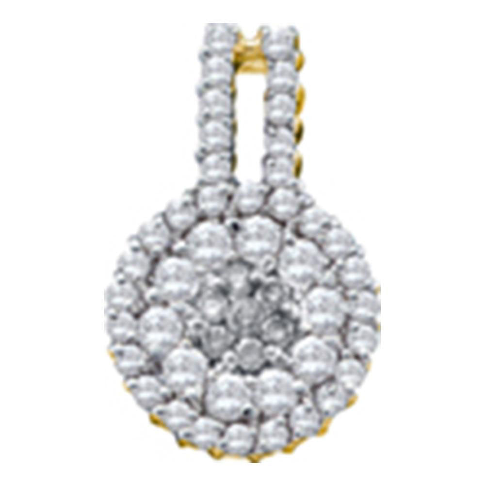 14Kt Yellow Gold 1 Ctw-Dia Flower Fashion Pendant (2.73 grams)