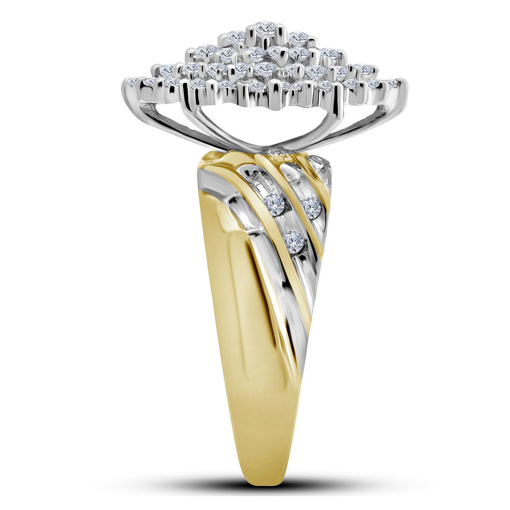 10Kt Yellow Gold 1 Ctw-Diamond Cluster Gift Ring (5.04 grams)