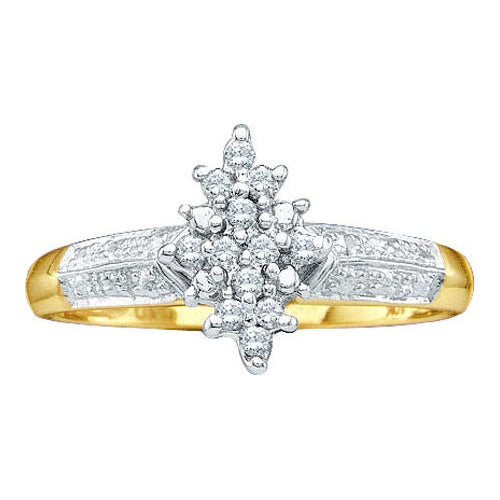 14Kt White Gold 1/8Ctw-Dia Cluster Gift Ring (4.48 grams)