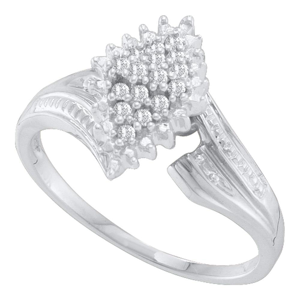 10Kt White Gold 1/8Ctw-Dia Cluster Gift Ring (3.01 grams)
