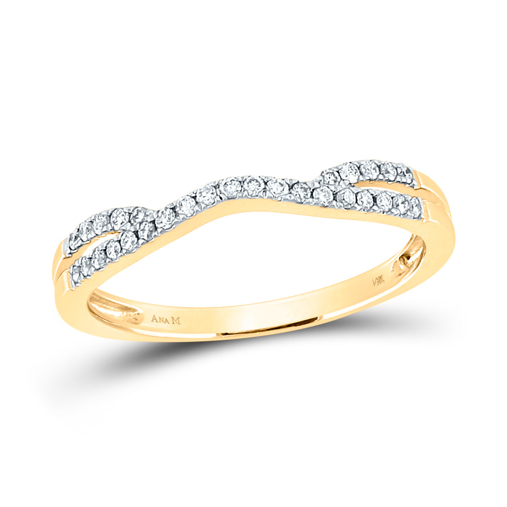 Gold Contour Band Enhancer Wedding Band 1/6 Cttw Round Natural Diamond Womens (1.79 grams)