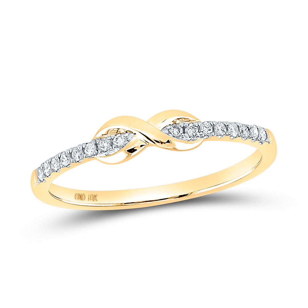 10Kt Yellow Gold 1/10 Ctw Diamond Stackable Band (1.17 grams)
