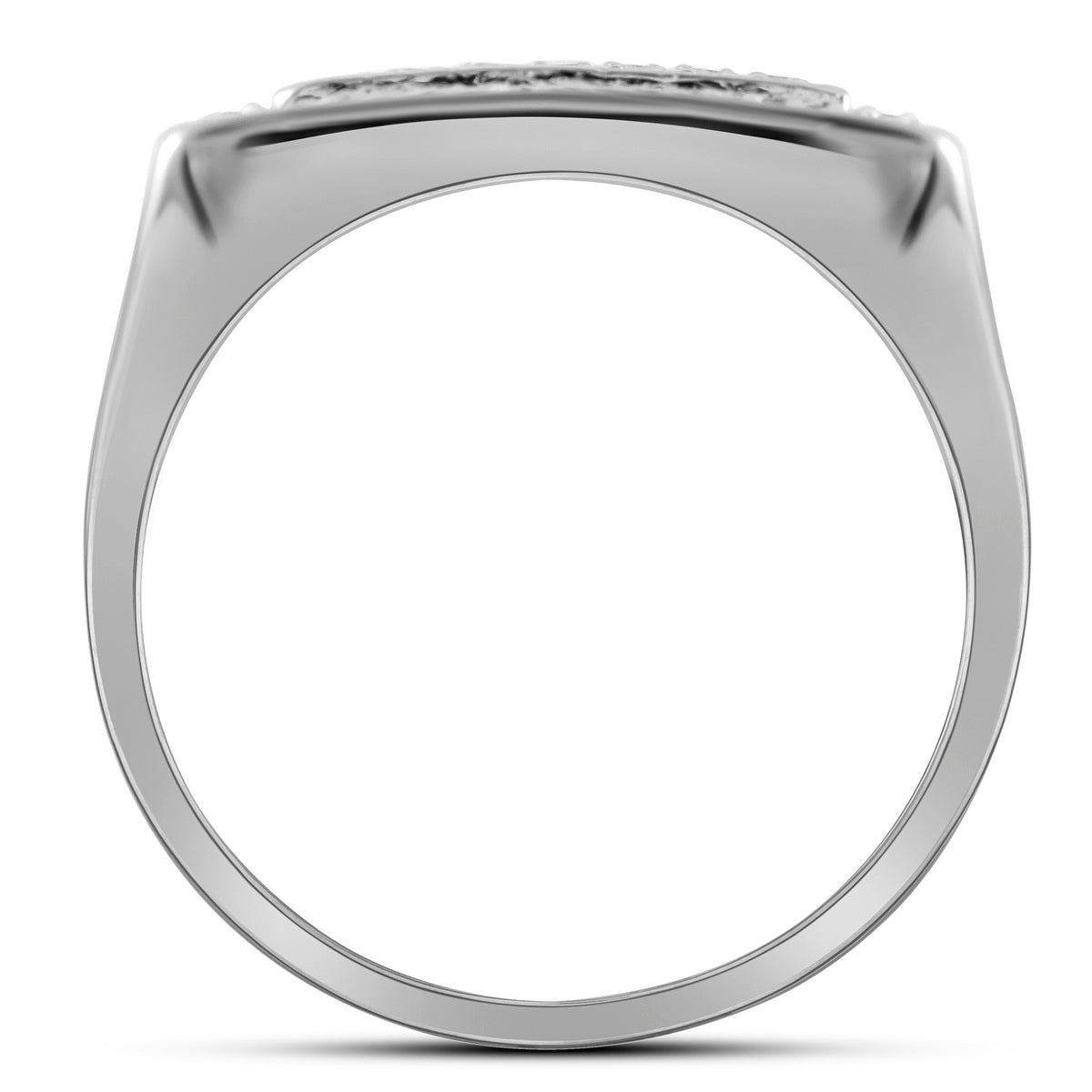 10Kt White Gold 1/2Ct-Dia Gift Cluster Mens Ring (7.3 grams)