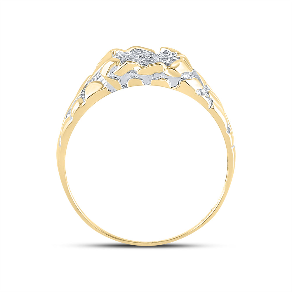Sterling Silver Mens Round Diamond Cluster Ring 1/20 Cttw (2.58 grams)
