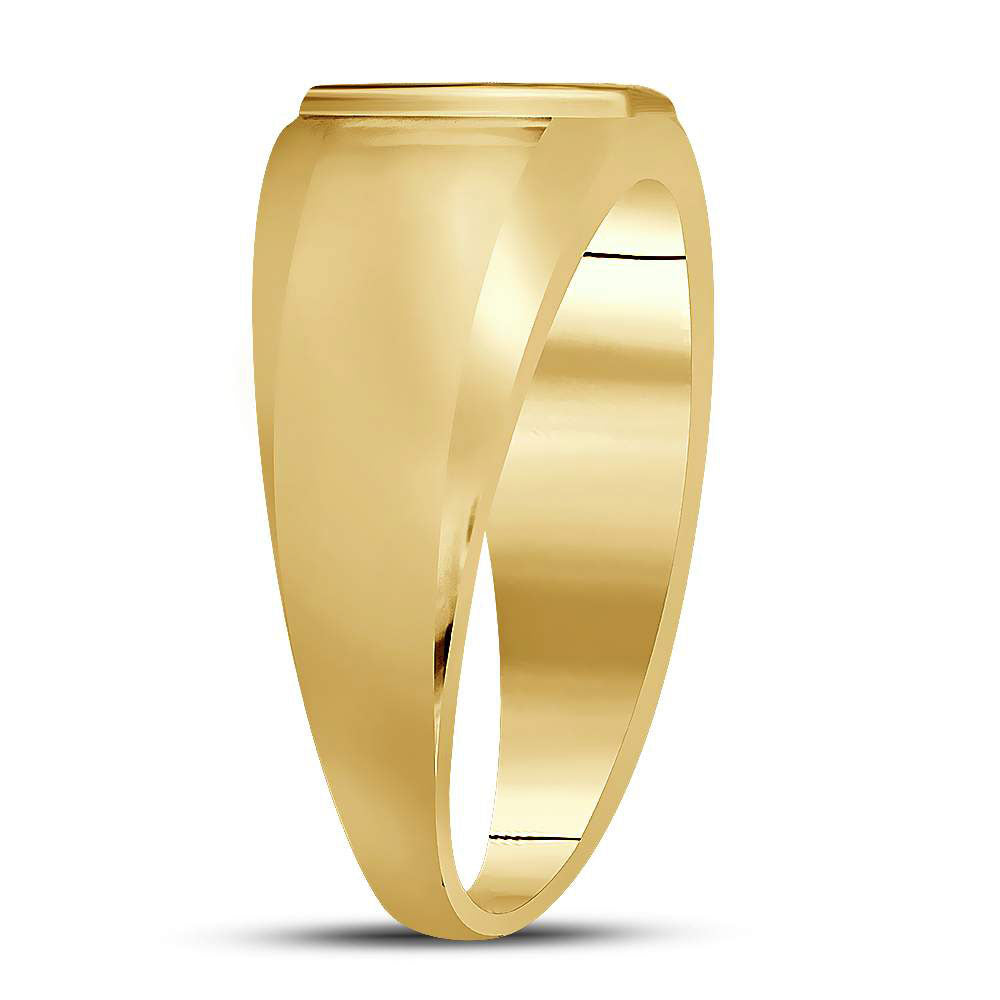 10Kt Yellow Gold Mens Round Diamond Cross Band Ring 1/20 Cttw (3.07 grams)