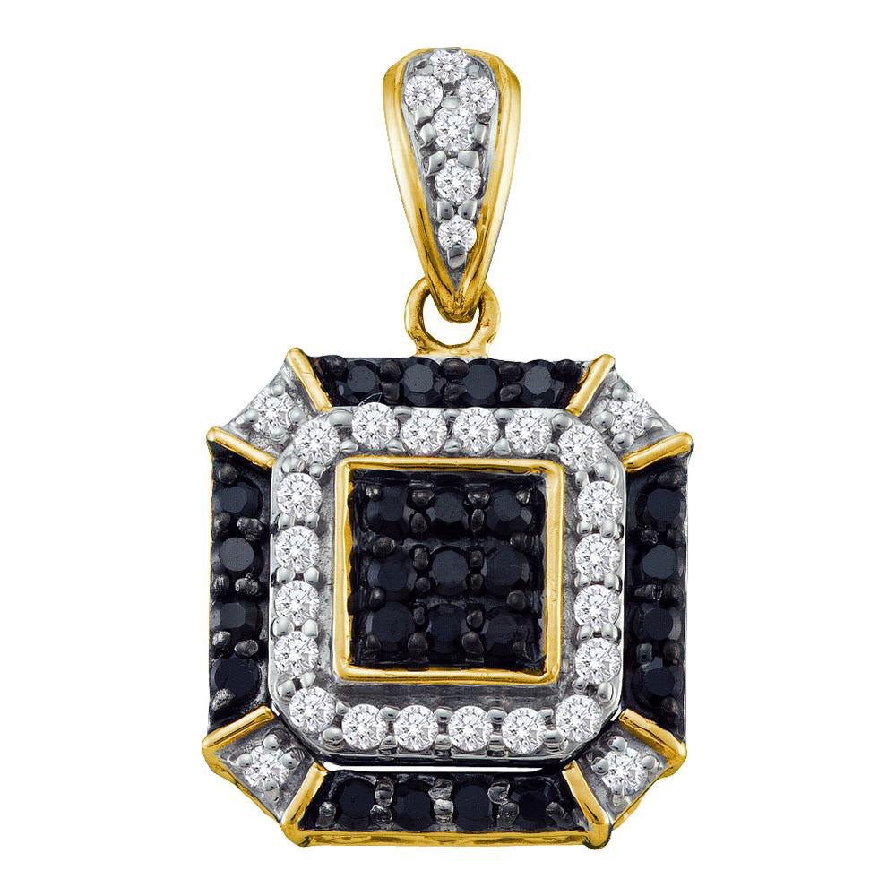 10Kt Yellow Gold 1/2Ctw-Dia Black Diamond Pendant (2.4 grams)