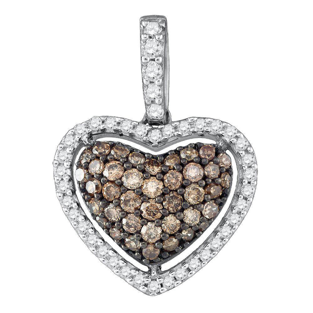 1/2Ct-Dia P1 Natural Brown Heart Pendant (1.58 grams)