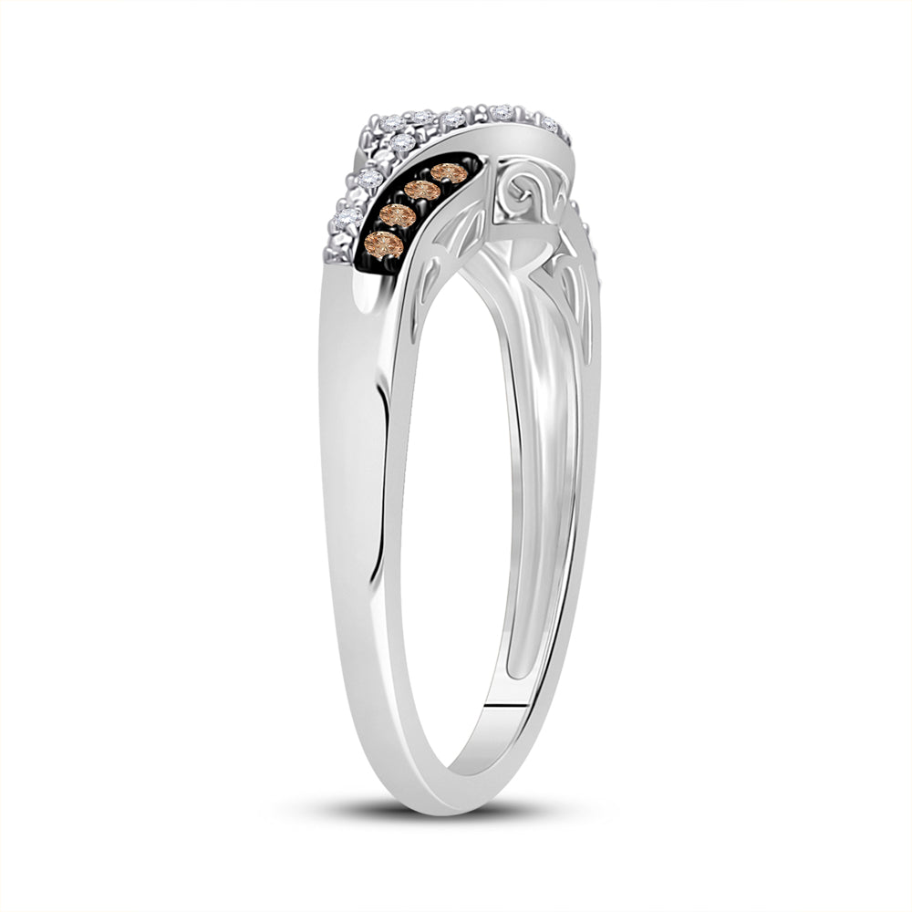 10Kt White Gold 1/5Ct-Dia Natural Brown Gift Ring (2.23 grams)