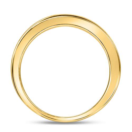 Gold Band Wedding Band 1/2 Cttw Round Natural Diamond Womens (4.42 grams)