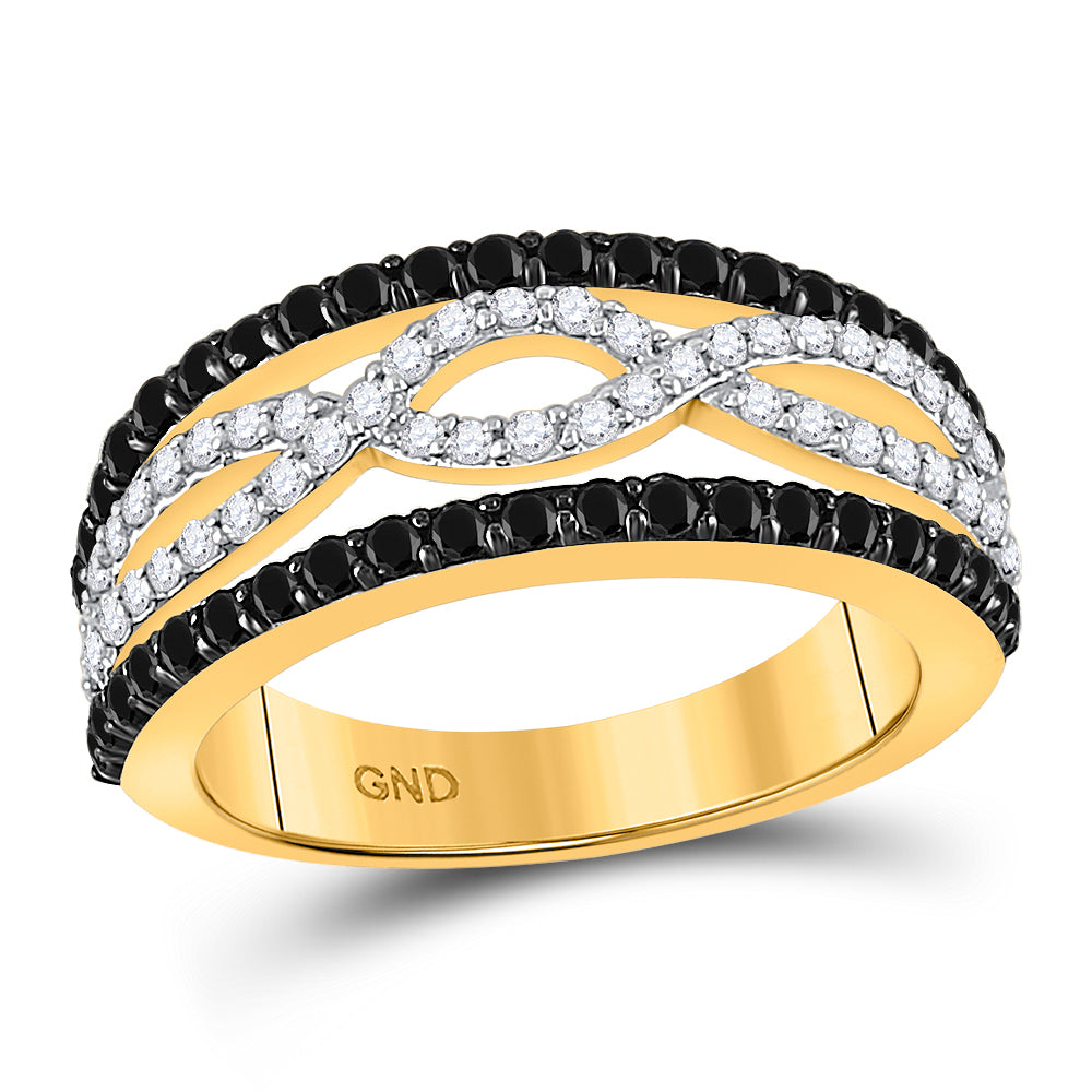 10Kt Yellow Gold 1 Ct-Dia P1 Black Diamond Ring (4.72 grams)