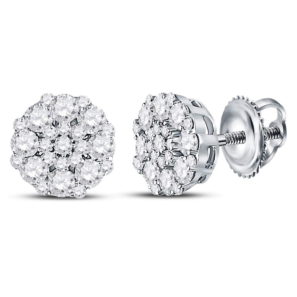 14Kt White Gold 5/8Ctw-Dia Ana M Octagon Earring (1.52 grams)