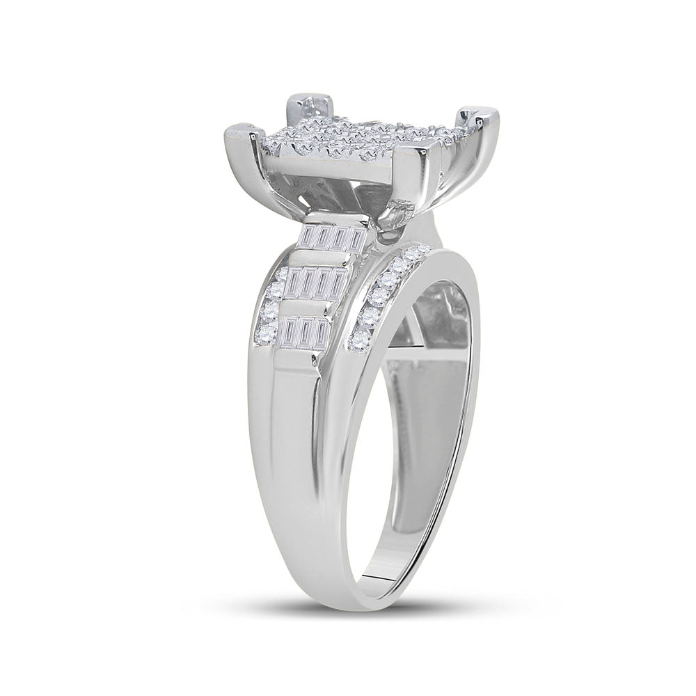 10Kt White Gold 7/8Ctw-Dia Cindy Ring (5.03 grams)