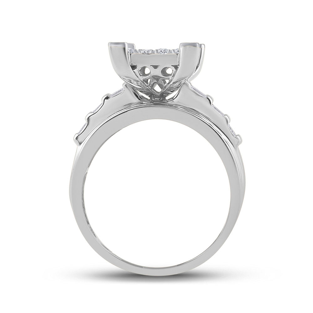 10Kt White Gold 7/8Ctw-Dia Cindy Ring (5.03 grams)