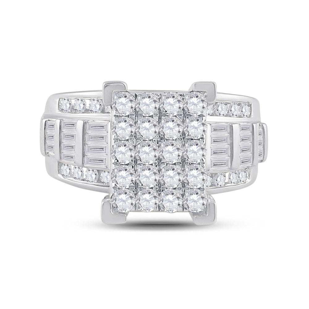10Kt White Gold 1 1/2Ctw-Diamond Cindy Ring (6.89 grams)