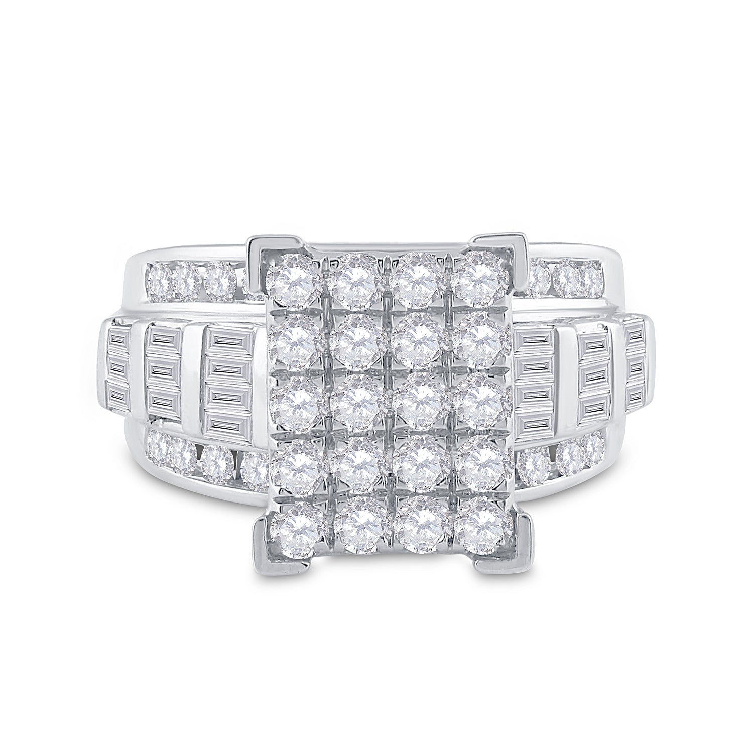 10Kt White Gold 2 Ctw-Diamond Cindy Ring (7.59 grams)