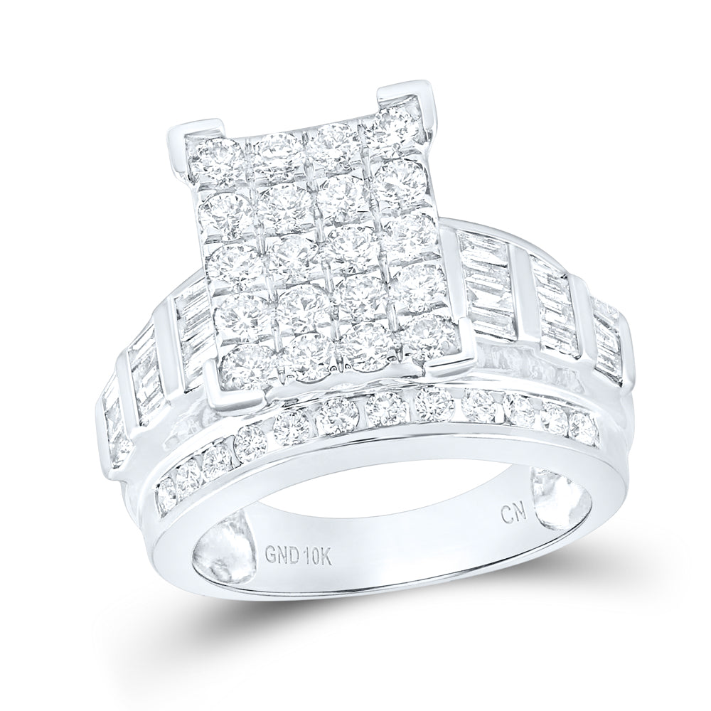 10Kt White Gold 2 Ctw-Diamond Cindy Ring (7.59 grams)