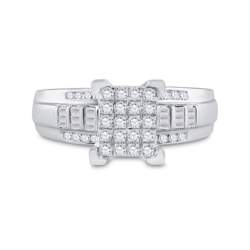 10Kt White Gold 1/2Ctw-Dia Cindy Ring (3.82 grams)