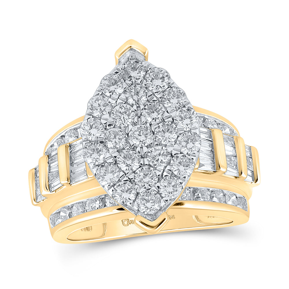 10Kt Yellow Gold 3 Ctw-Dia Cindy Ring (8.53 grams)