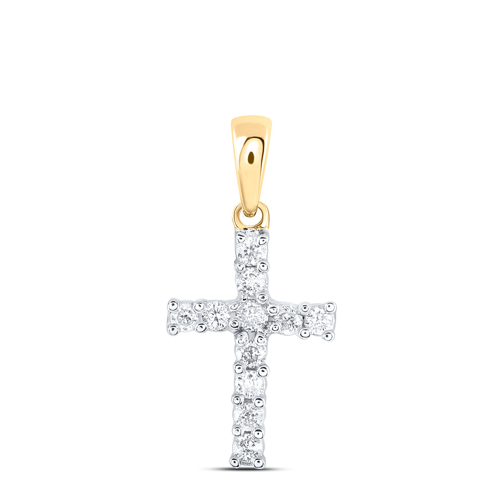 1/10Ct-Dia Ana M Cross Pendant (0.35 grams)