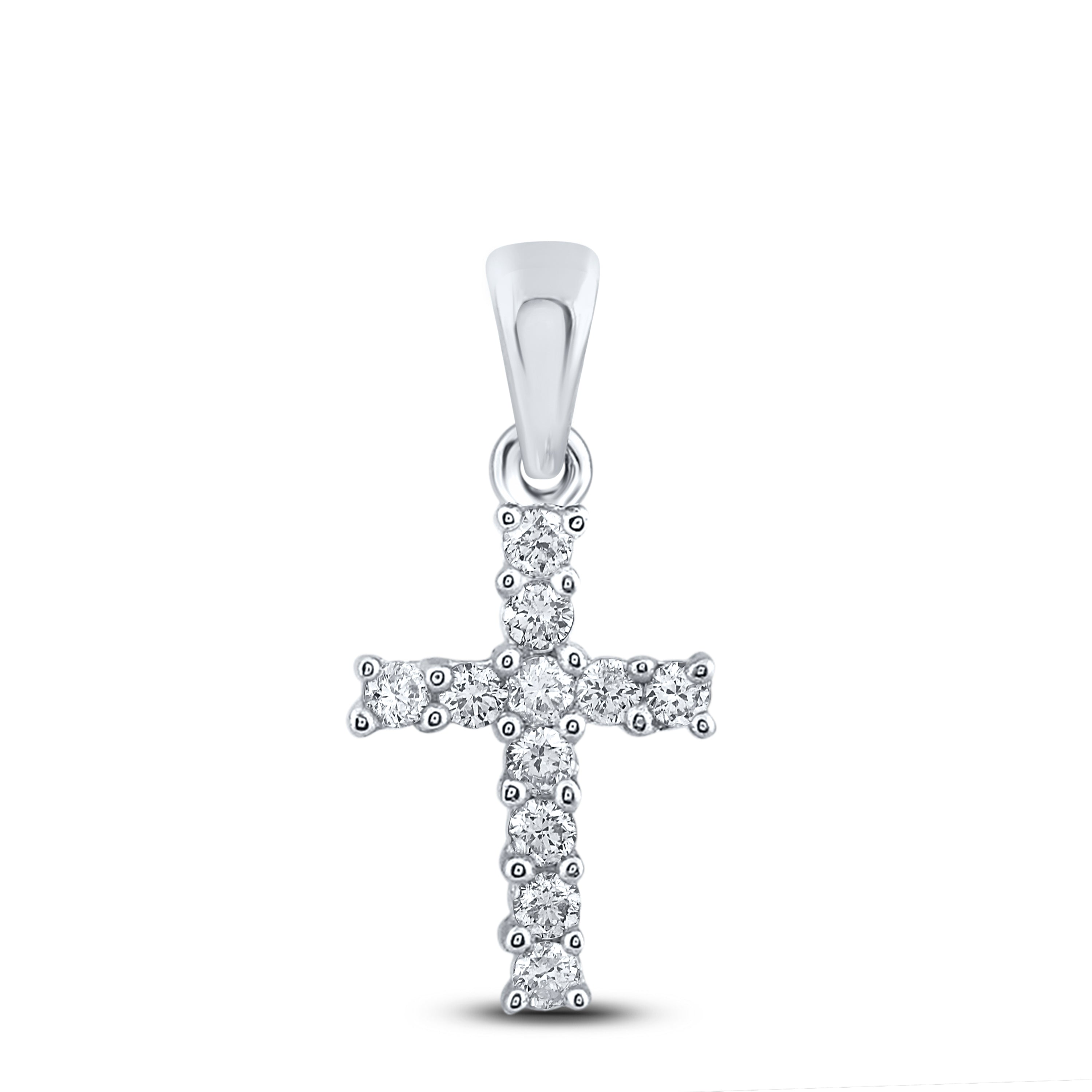 1/10Ct-Dia Ana M Cross Pendant (0.35 grams)