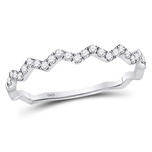 10Kt White Gold 1/5Ctw Diamond Ana M Stackable Band (0.82 grams)
