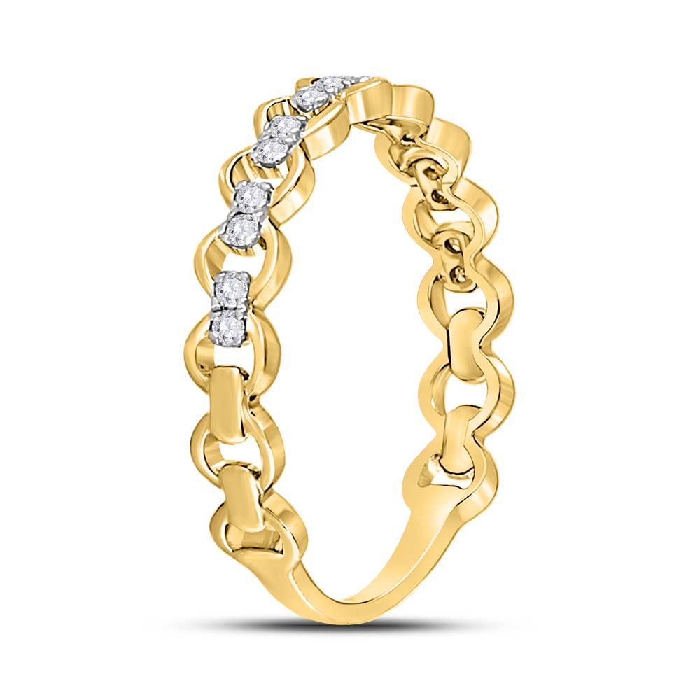 10Kt Yellow Gold 1/8Ctw Diamond Ana M Stackable Band (1.05 grams)