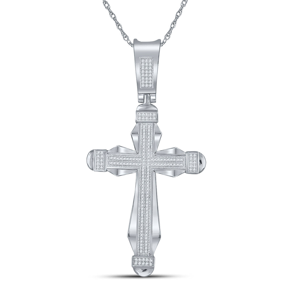 1/2Ct-Dia P1P2 Cross Mens Charm (8.4 grams)