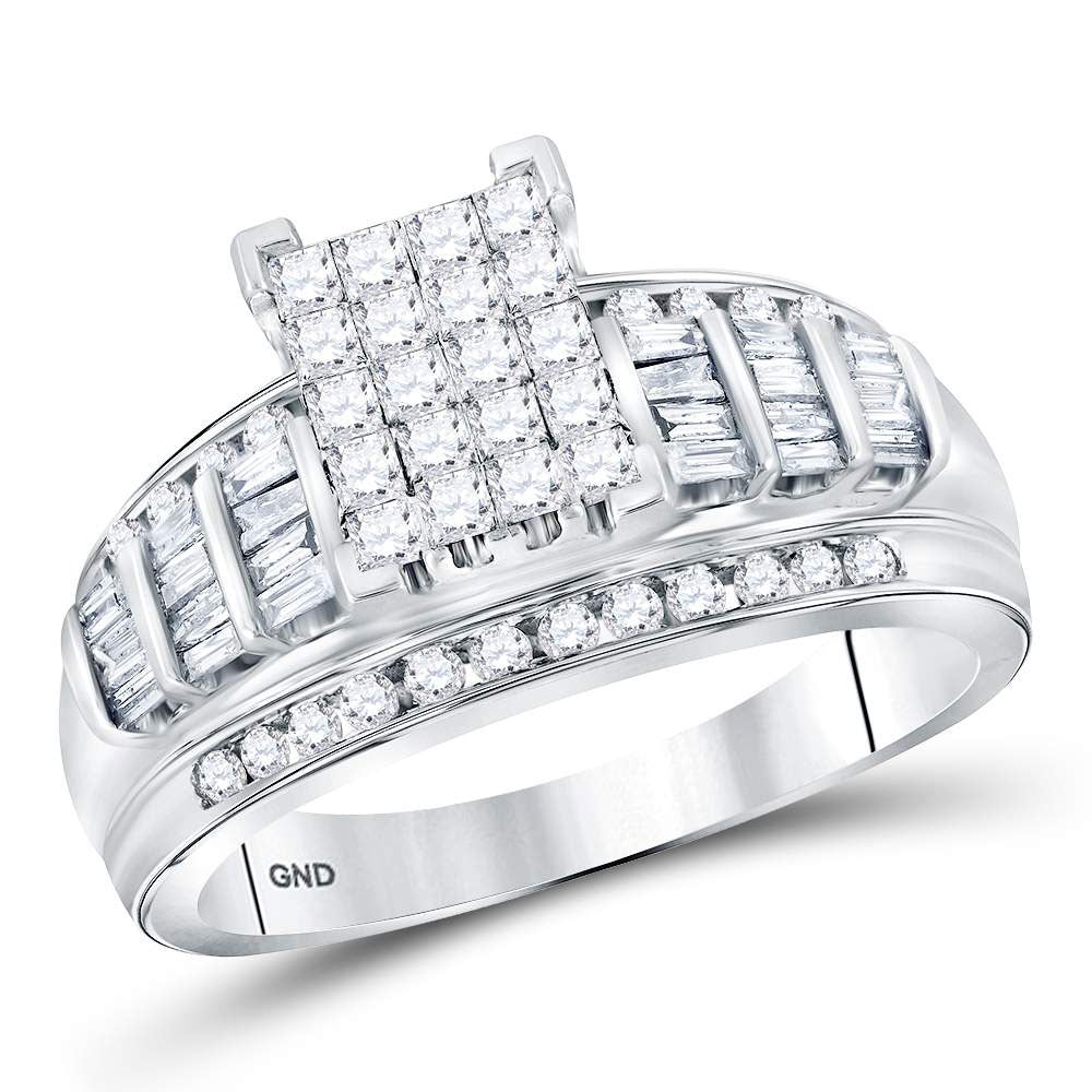 14Kt White Gold 1 Ct-Diamond Cindy Ring Size-10 (5.6 grams)