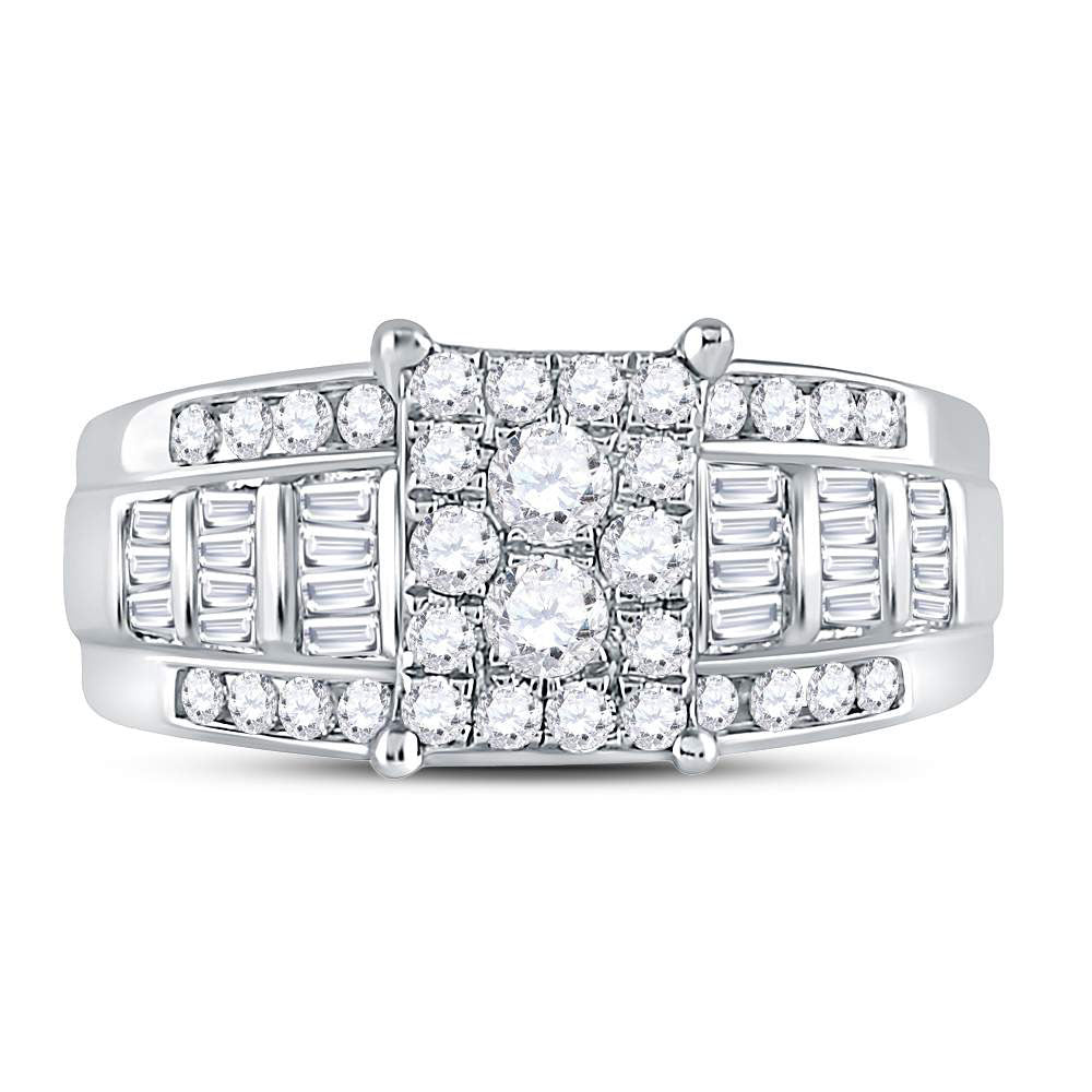 10Kt White Gold 7/8Ctw-Dia Cindy Ring (4.33 grams)