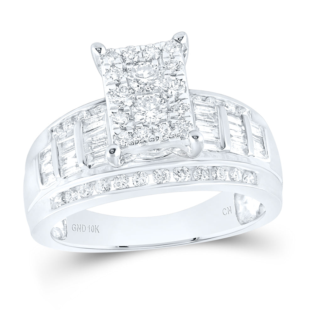 10Kt White Gold 7/8Ctw-Dia Cindy Ring (4.33 grams)